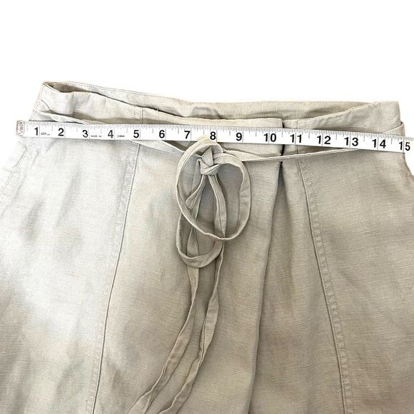 Aritzia Wilfred Vichy Mini Skirt Linen In Grey Color - Picture 9 of 10